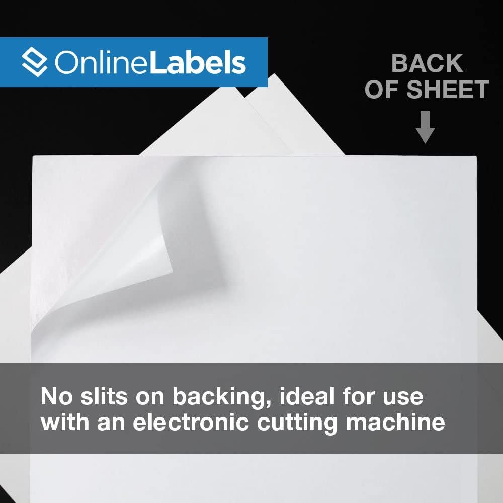 8.5 x 11 White Gloss Sticker Paper (Inkjet Printers Only) - 250 Sheets - Full Sheet Labels - OnlineLabels