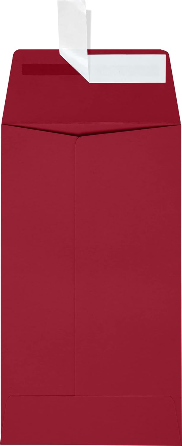 LUXPaper #5 1/2 Coin Envelopes | Peel & Press | 3 1/8" x 5 1/2" | Garnet Red | 80lb. Text | 250 Qty