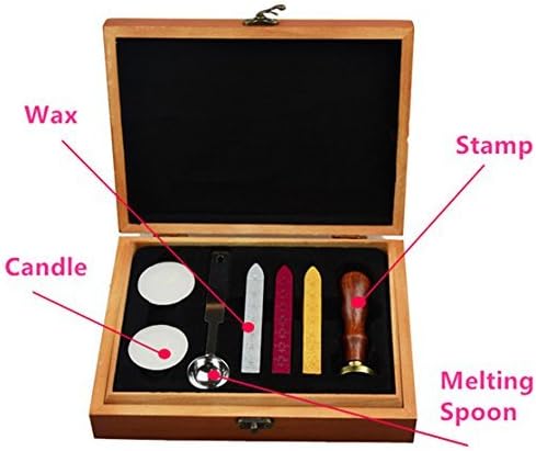Vintage Alphabet Initial I Wax Seal Sealing Stamp Sealing Wax Sticks Spoon Wood Box Set Classical Old-fashioned Antique Alphabet Invitation Package Seal Wax Stamp Box Kit