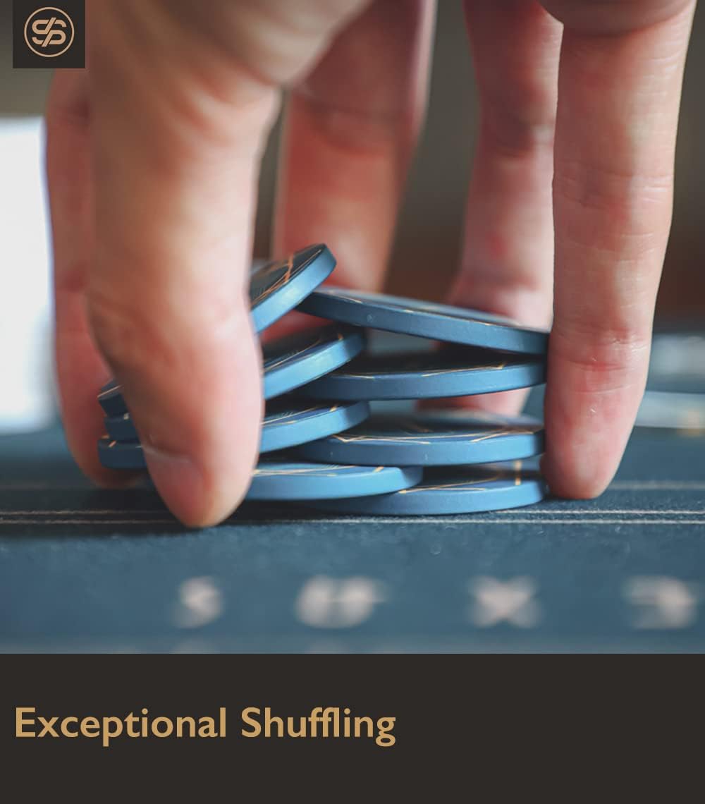 SLOWPLAY Nash Ceramic Poker Chips in Bulk, Casino Grade Ceramic 10-Gram Poker Chip for Texas Hold'em, 39mm Professional Chips Pack of 50 with Denomination of 5000