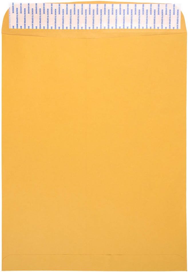 JAM PAPER 11 1/2 x 14 1/2 Open End Catalog Commercial Envelopes - Brown Kraft Manila - Bulk 500/Box