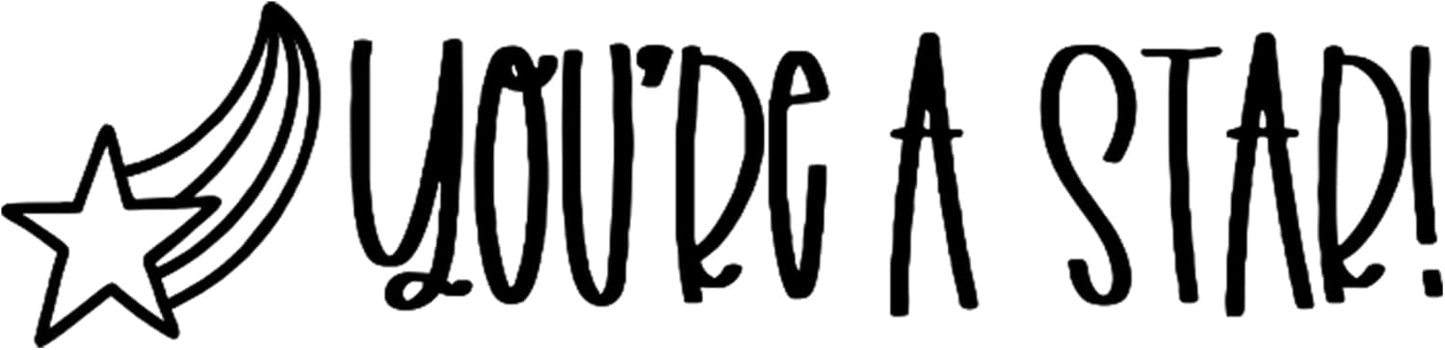 Custom Self-Inking Stamps | 49 Designs | Fun Phrases | Grading Made Easy | Classroom, Library Book Stamps (You're a Star!, Xtra Large)