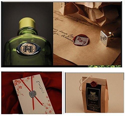 Customizable Custom Love Heart Wax Seal Stamp Personalized Two Letters Initials Monogram Picture Logo Sealing Wax Seal Stamp Wedding Invitation Christmas Card Gift Wrapping Wax Seal Stamp Set