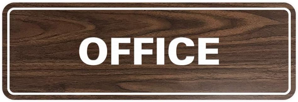 Signs ByLITA Standard Office Sign - Professional Business Signage - Easy to Install (Walnut) - Large 1 Pack