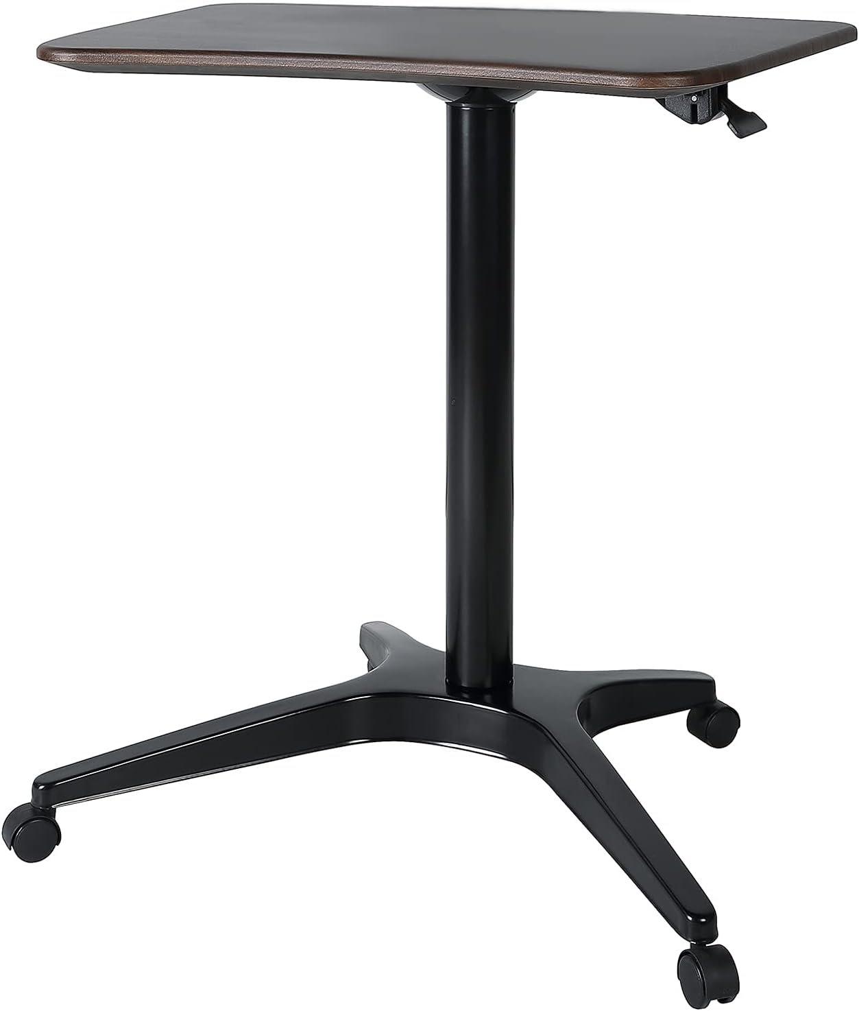 Mobile Standing Desk,Pneumatic Height Adjustable Laptop Desk, Mobile Laptop Desk with Wheels, Height Adjustable from 29.5'' to 47'',Black