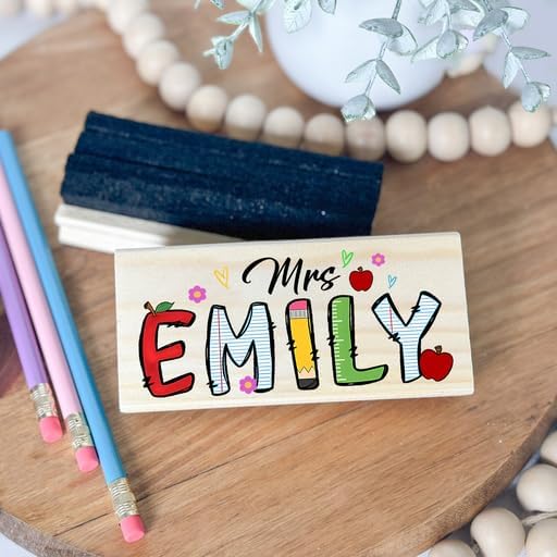 Personalized Name Chalkboard Eraser for Teachers – Dry Erase Board Cleaner –Back to School Supplies and First Day of School Gift- Custom Name