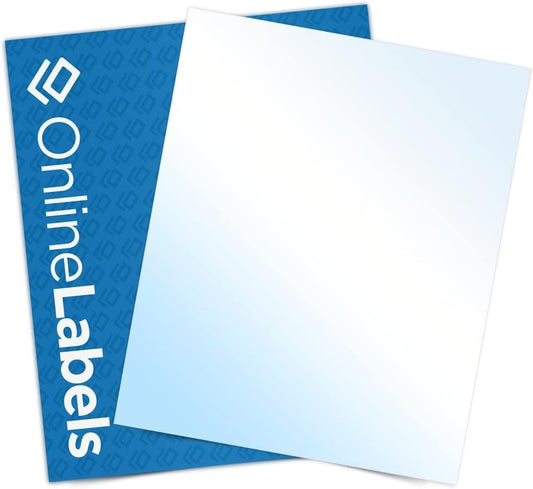 8.5 x 11 White Gloss Sticker Paper (Inkjet Printers Only) - 1000 Sheets - Full Sheet Labels - OnlineLabels