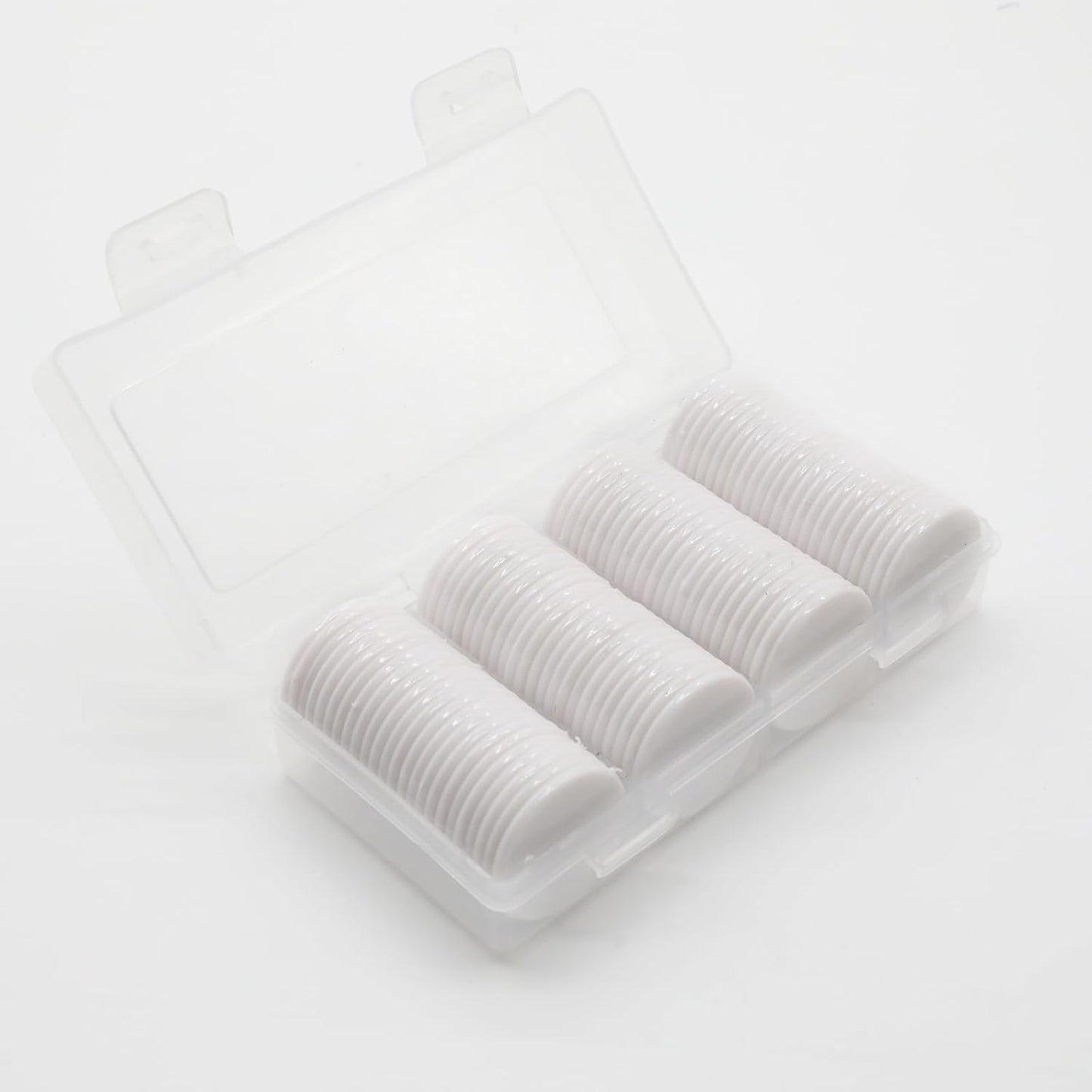 Set of 100 Opaque Plastic Learning Counters Mini Poker Chips Game Tokens with Storage Box (White, 1.26 Inch)