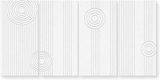 UMIACOUSTICS 4 Pack Art Acoustic Panels,Total 94.4” x 47.2” Sound Proof Wall Panels,Decorative Sound Treatment Panel for Home, Office, Recording Studio,White