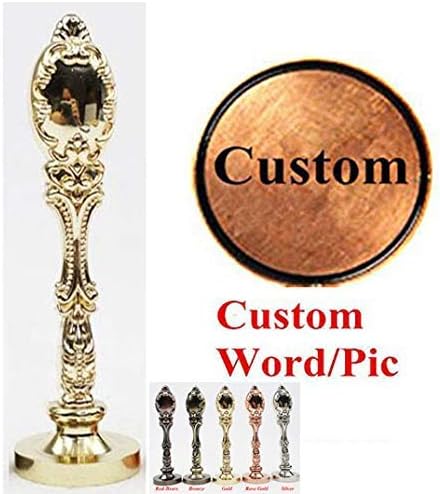 Vintage Custom Sealing Wax Seal Stamp Kit Picture Your Design Logo Picture Gold Metal Handle Wedding Invitation Embellishment Christmas Gift Wrap Package Customize Personalized Wax Seal Stamp Set