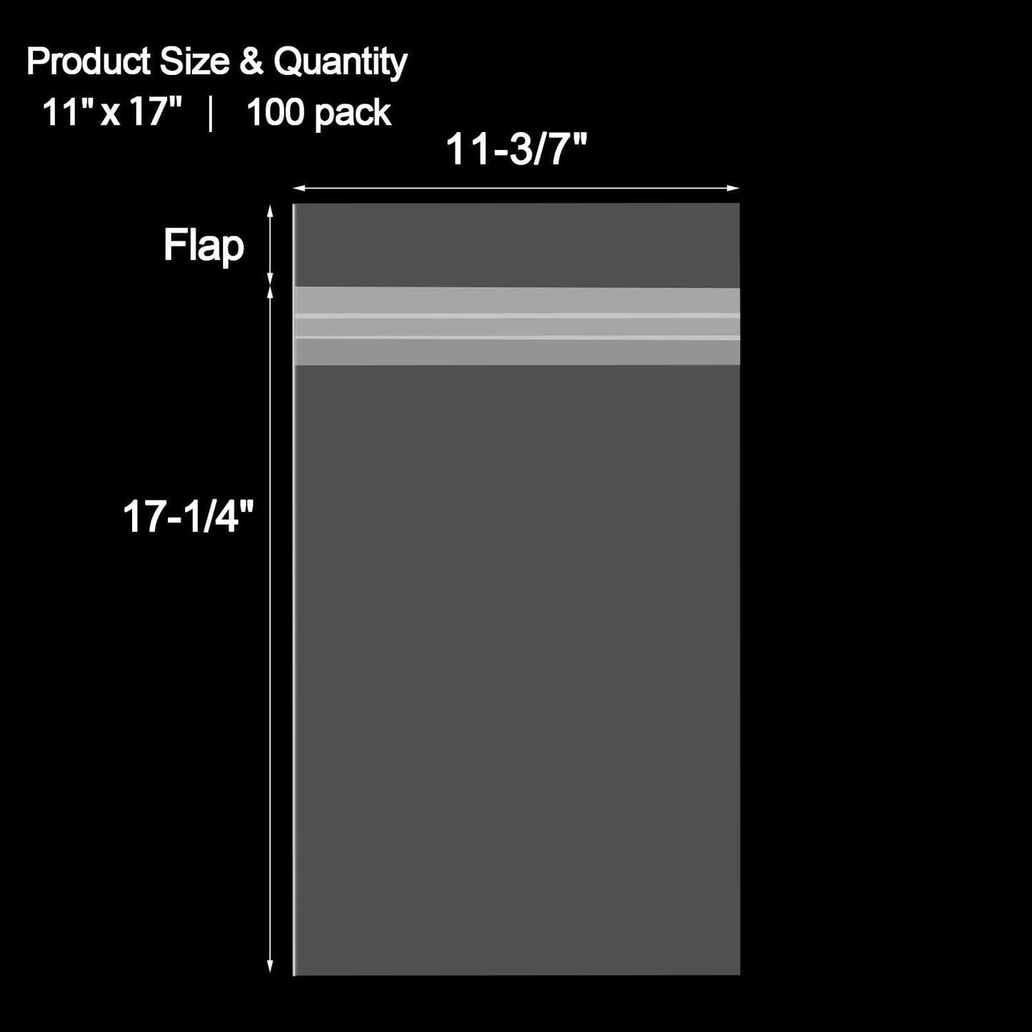 AUEAR, 11"x17" (100 Pack) Clear Plastic Sleeves - Acid Free 1.6Mil Crystal Resealable Bags -Fit for 11x17 Inches Paper, Art Works, Posters