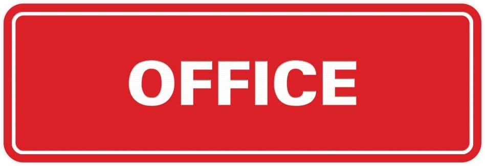 Signs ByLITA Standard Office Sign - Professional Business Signage - Easy to Install (Red) - Medium 1 Pack