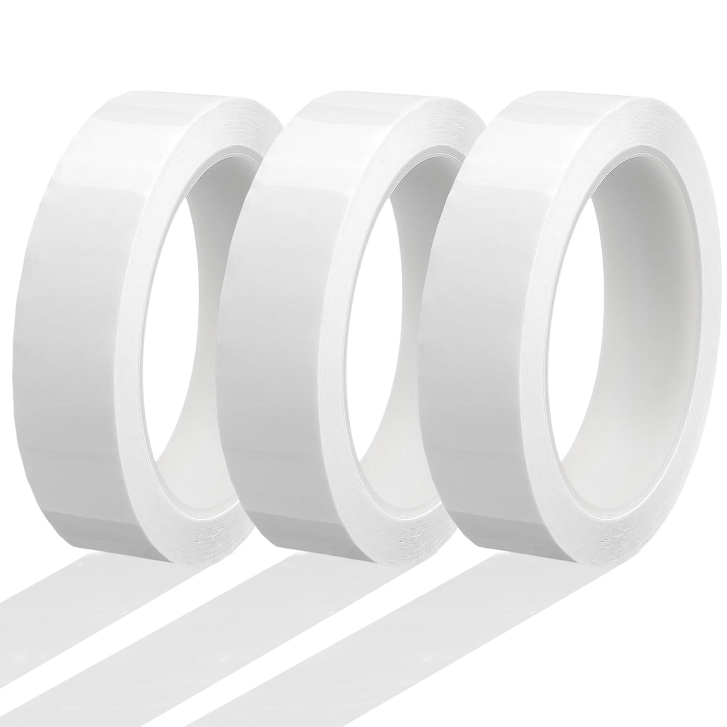 MECCANIXITY Whiteboard Tape 1" x 72 Yard Pinstripe Graphic Chart Line Grid Marking Tapes for Classroom Office Dry Erase Board Art, White, Pack of 3