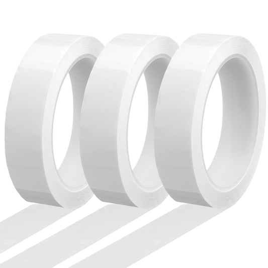 MECCANIXITY Whiteboard Tape 1" x 72 Yard Pinstripe Graphic Chart Line Grid Marking Tapes for Classroom Office Dry Erase Board Art, White, Pack of 3