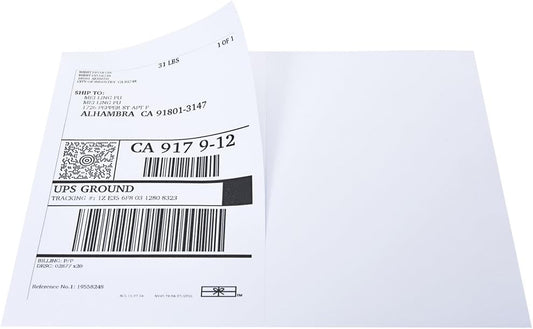 RyhamPaper Direct Shipping Labels, Half Sheet Self Adhesive Shipping Labels for Laser & Inkjet Printers 1000 Labels White