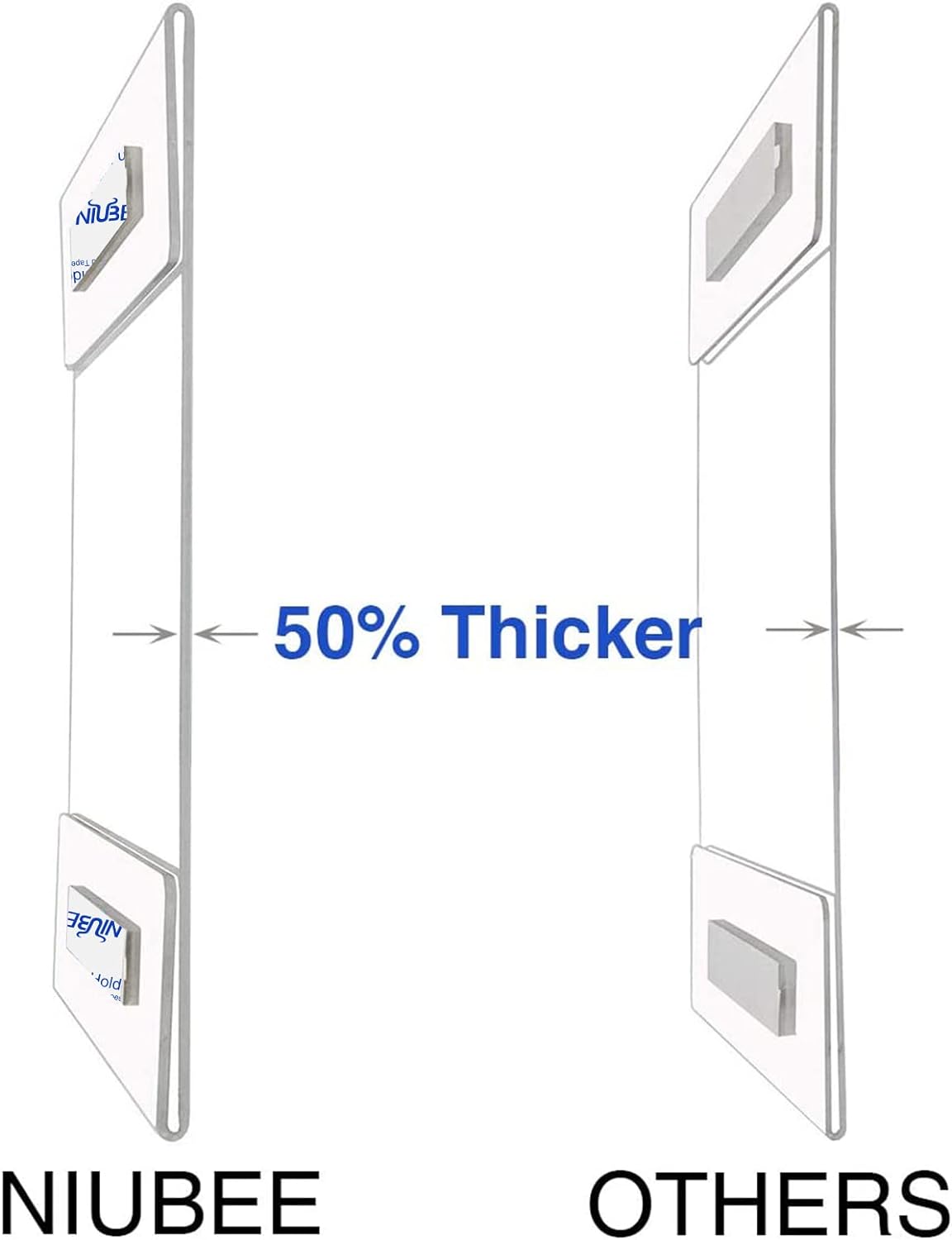 Niubee 6 Pack Acrylic Sign Holder 11 x 17 inches Wall Mount Sign Holders Clear Acrylic Frame with Double Sided Tape Clear Poster Frames Plastic Sign Holder for Office, Home, Restaurant, Vertical