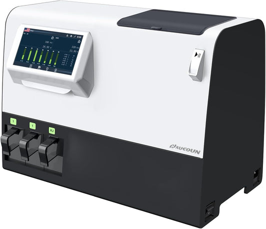 NUCOUN C200 Coin Counter Bank Grade, Heavy Duty 3-Pocket USD Coin Sorter,4.3-inch Touch Screen,High Speed 610 Coins/min, Printer Enable, Two-Year After Service