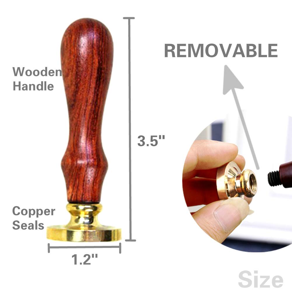 Starry Swan Wax Sealing Stamp with Removable Brass Head Wooden Handle - Retro Vintage Animal Sealing Wax Stamp for Letter Cards Invitations