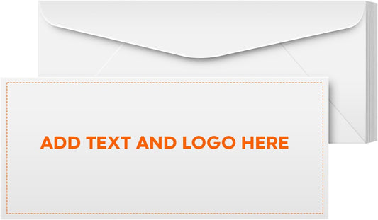 Customize Your #14 Business Envelopes - Upload Your Full Color Logo and Return Address - Custom Professionally Printed Bright White Wove Envelopes, Strong Gummed Flap - Thick and Sturdy - 50 Envelopes