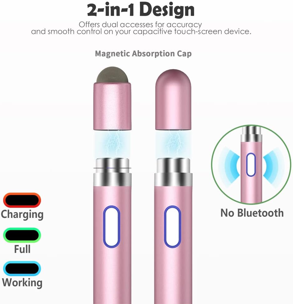 Active Stylus Pen for Touch Screens,Dual Pen Tips for iOS & Android Drawing & Writing,High Precise Digital Pencil for Apple iPhone 16/15/14/13/12/11/X/8,iPad Air/Pro/Mini,Phone/Tablet/Sam-sung/Kin-dle