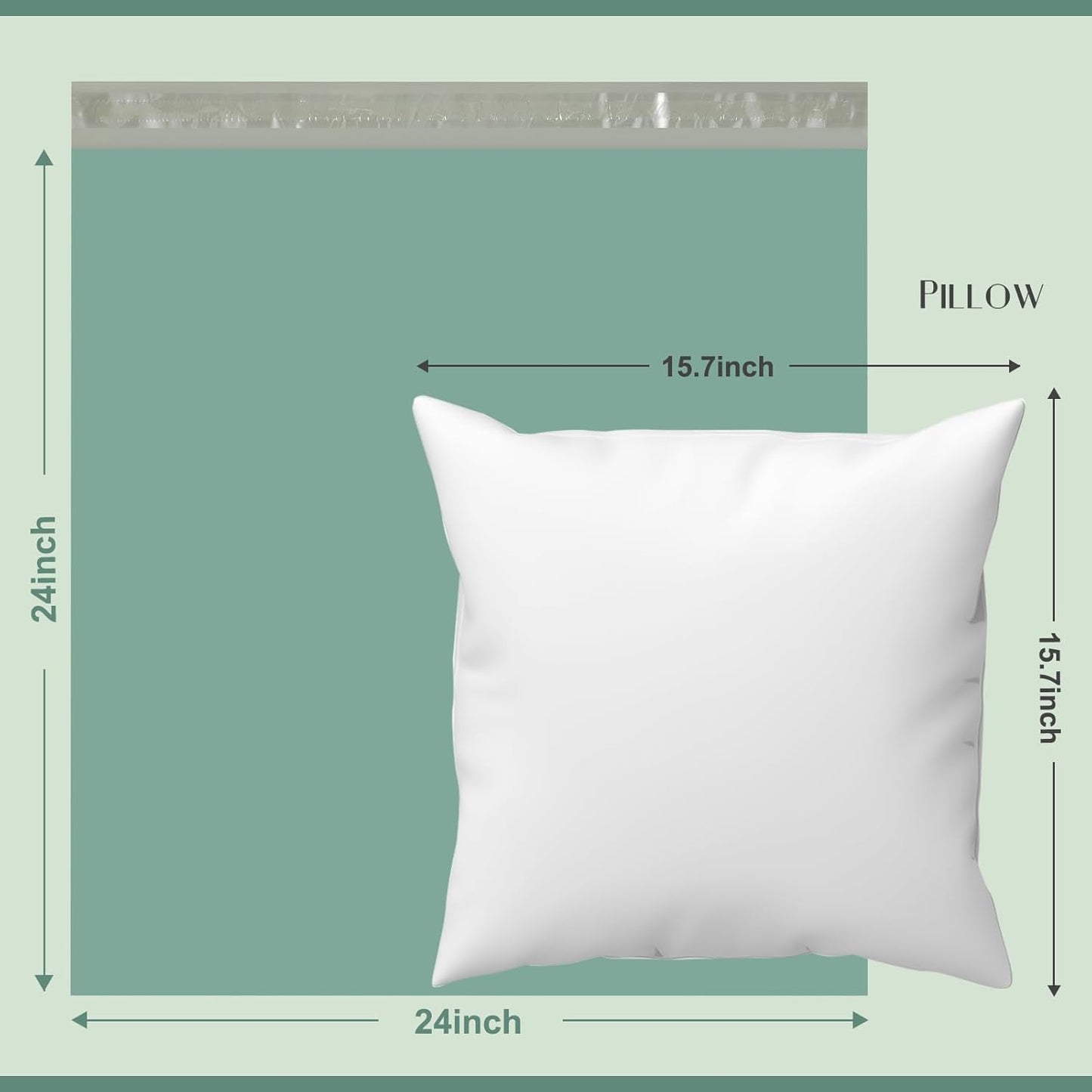 Metronic Large Poly Mailers 24x24 100 PCS, Strong Adhensive Shipping Bags for Clothing, Waterproof Shipping Envelopes for Small Business, Tear-resistant Mailers Poly Bags in Grayed Jade Green