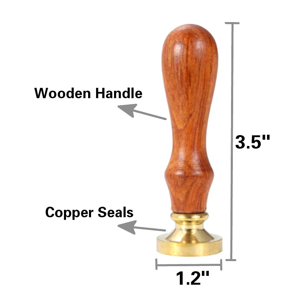 Wax Seal Stamp Kit With 4 Removable Brass Heads and Wooden Handle - Sunbird Fox Starry Sea Sealing for Cards Invitations