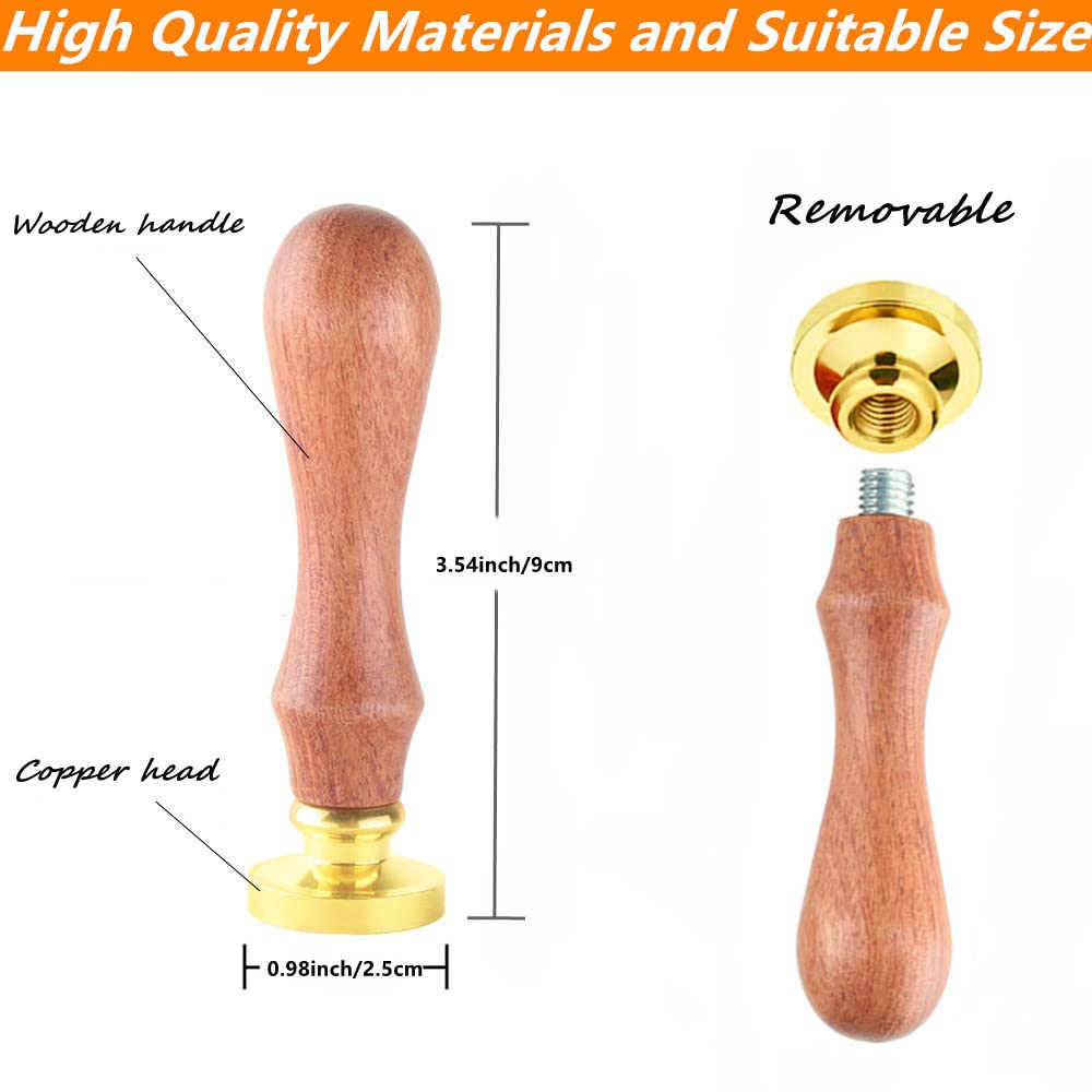 Wax Seal Stamp, ANBOSE Flower Sealing Wax Stamp with Removable Brass Head Wooden Handle, Lotus Wax Sealing Stamp for Envelope Sealing Wax