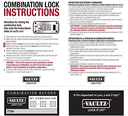 Vaultz Medicine Safe Case w/Combination Lock - Pack of 1 Cases, 8.35 x 5 x 2.5" - Black
