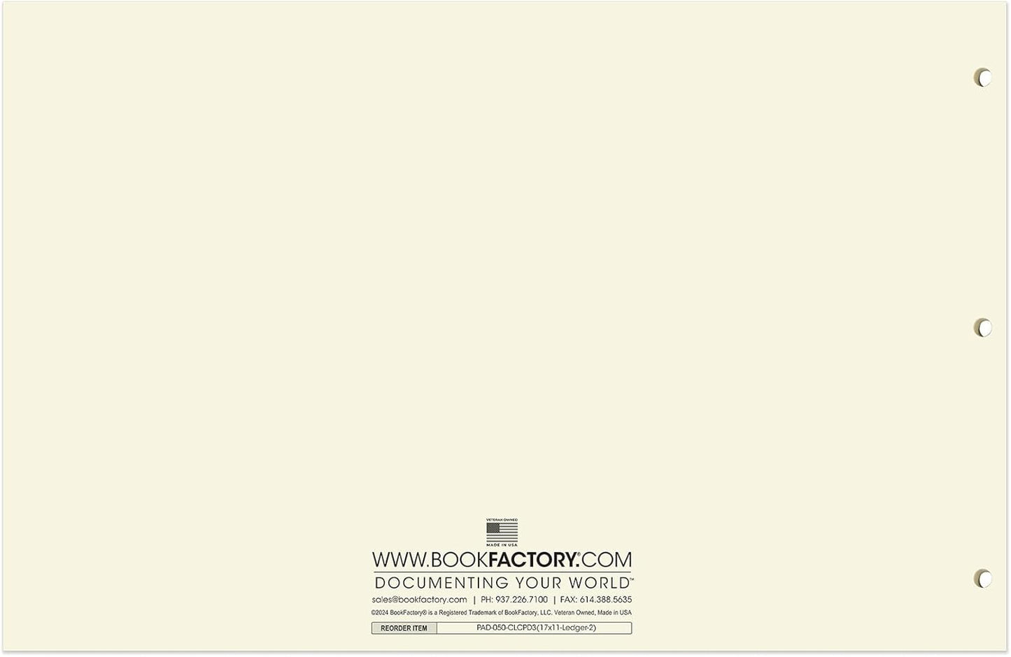 BookFactory Ledger Sheets/Large 2 Column Accounting Ledger Columnar (Two Columns) Loose Leaf Paper - 17'' x 11'', 50 Pages, Loose Leaf, 3 Hole Punched (SHEET-050-CLCLL(17x11-Ledger-2)-AX)