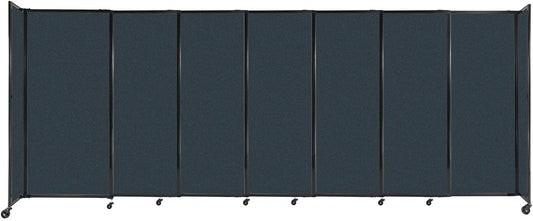 Versare Straightwall Sliding Portable Wall Partition | Freestanding Office Dividers | Locking Wheels | Temporary Room Separator | 15'6" Wide x 6' Tall Blue Spruce Fabric Panels