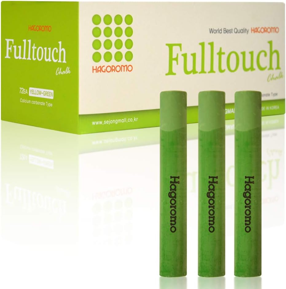 Hagoromo Fulltouch Color Chalk 1 Box [72 Pcs/Yellow Green]