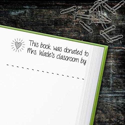 Custom Self-Inking Teacher Stamps | 49 Designs | Fun Phrases | Grading Made Easy | Classroom and Library Book Stamps (Book Donated By, Large)