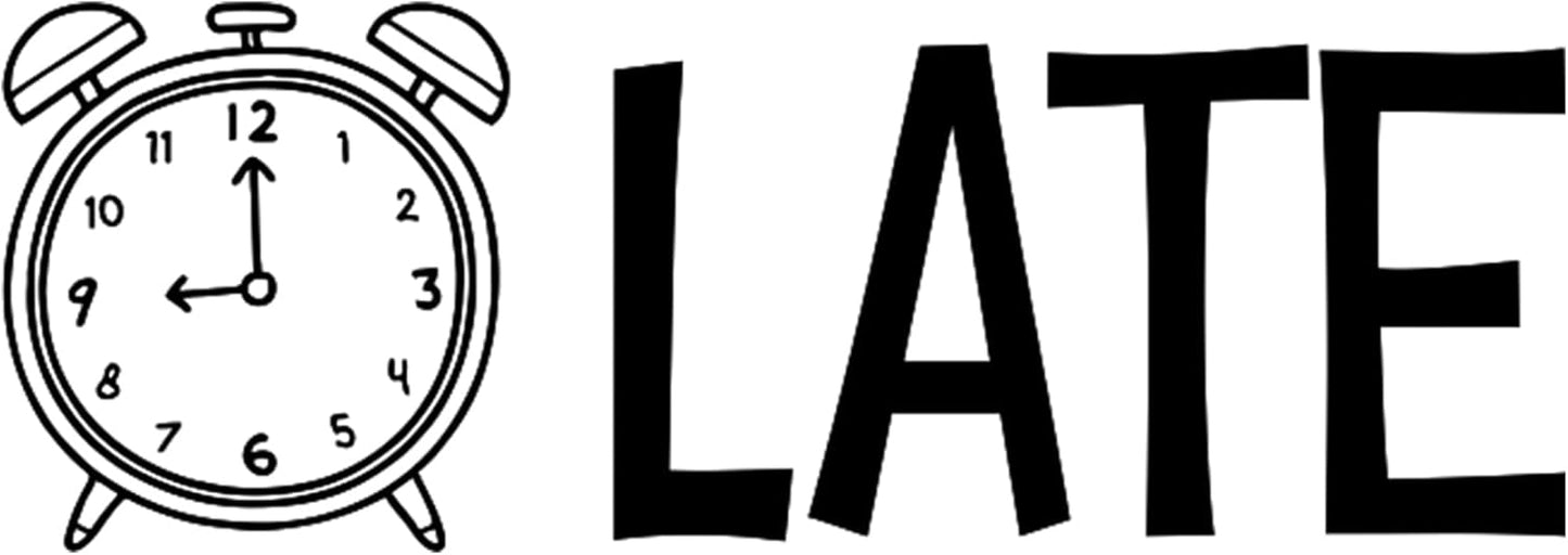 Custom Self-Inking Stamps | 49 Fun Phrases | Grading Made Easy | Classroom & Library Book Stamps (Late, Xtra Large)