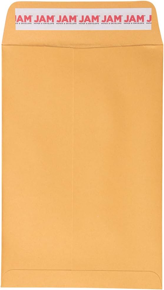 JAM PAPER 6 x 9 Open End Catalog Envelopes with Peel and Seal Closure - Brown Kraft Manila - Bulk 500/Carton
