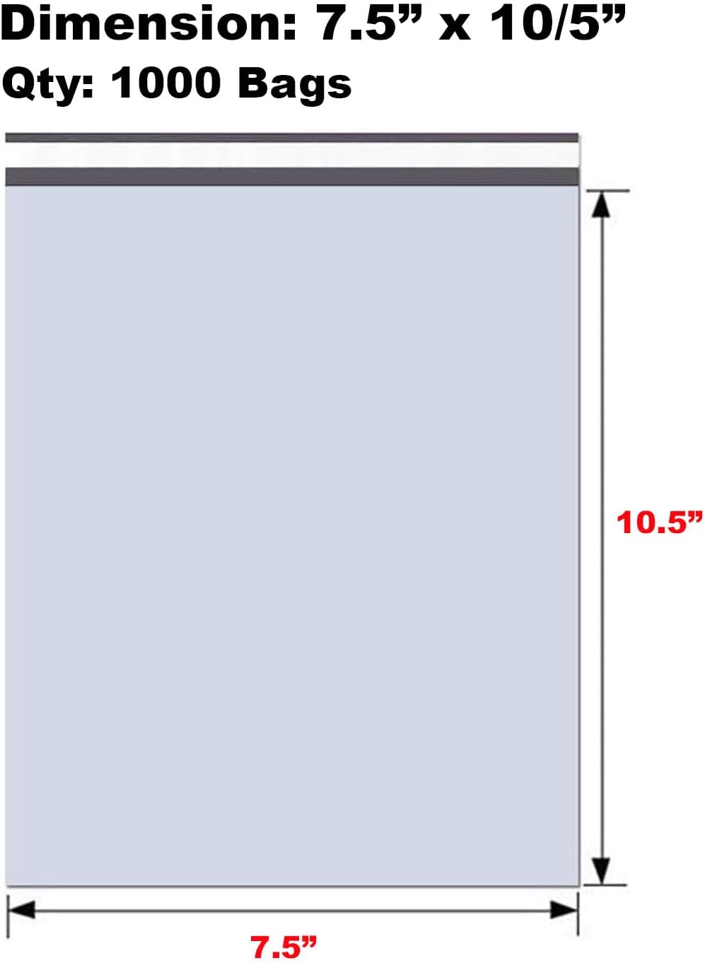 iMBAPrice 1000 - 7.5x10.5 Premium Matte Finish White Poly Mailers Envelopes Bags (iMBA-2PM-1000)