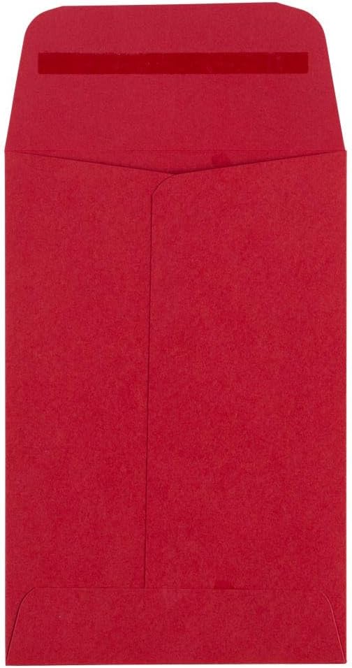 LUXPaper #4 Coin Envelopes | Peel & Press | 3'' x 4 1/2'' | Ruby Red | 80lb. Text | 50 Qty