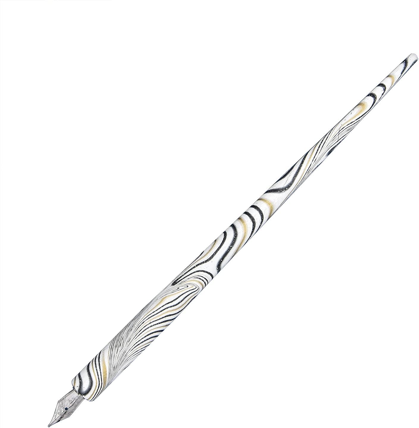 Gullor Wooden Dip Pen Calligraphy Set with Black Ink & 6 Nibs for Beginners, Kids, Writing, Signatures and Drawing, White