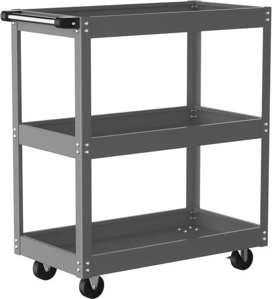 ALANNG 330 LBS Rolling Tool Cart, Heavy Duty Mechanic Cart, Metal Service Cart for Garage Workshop (Grey, 1 Pack)