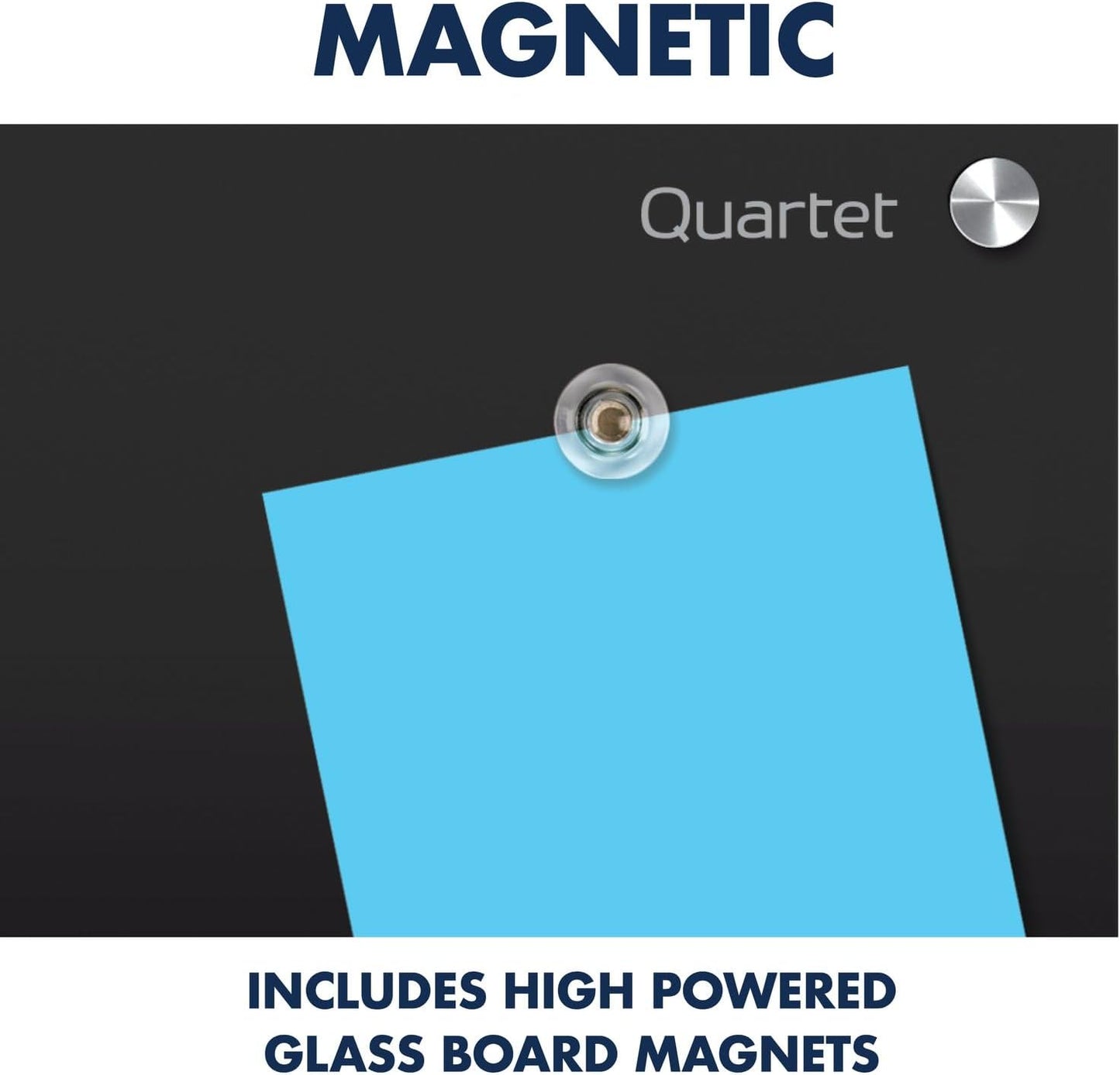 Quartet Glass Whiteboard, Magnetic Dry Erase White Board, 24" x 18", Black Surface, Infinity (G2418B)