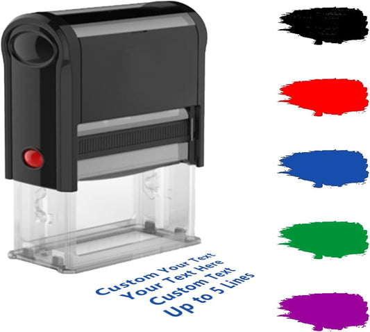 Custom Stamp Personalized Image Logo Stamp Customized Text Rectangle Stamps Business Self-Inking Stamper Customized School Organization Institution Logo Bulk Seal Multiple Frames Options