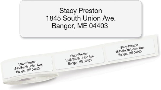 Colorful Images Solid Gloss White Rolled Return Address Mailing Labels with Dispenser, Customize with Name & Shipping Address, 250 Self Adhesive, Easy Peel Sticker Label Roll, 3/4" x 2 1/2"