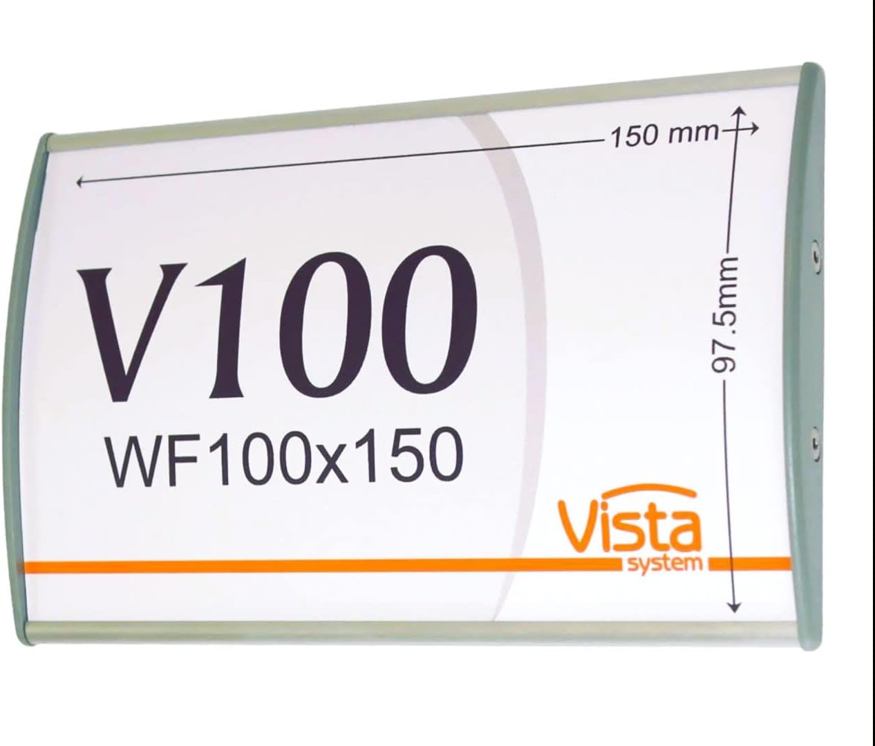 SET OF 4, OFFICE SIGN HOLDER FOR WALL OR DOOR MOUNT NAME PLATE FRAME DISPLAY CURVATURE PLAQUE SILVER ALUMINUM, 4.00" W x 6.00" H