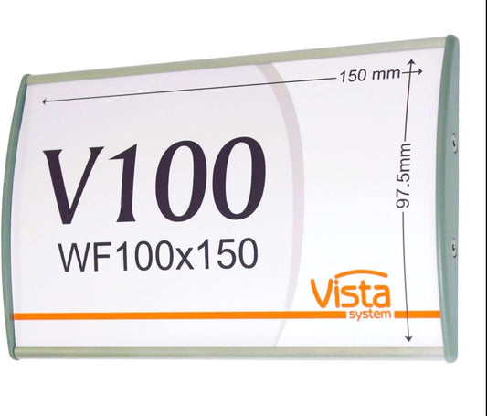 SET OF 4, OFFICE SIGN HOLDER FOR WALL OR DOOR MOUNT NAME PLATE FRAME DISPLAY CURVATURE PLAQUE SILVER ALUMINUM, 4.00" W x 6.00" H