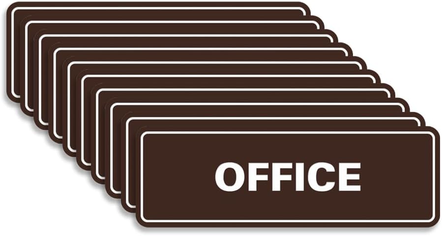 Signs ByLITA Standard Office Sign - Professional Business Signage - Easy to Install (Dark Brown) - Small 10 Pack