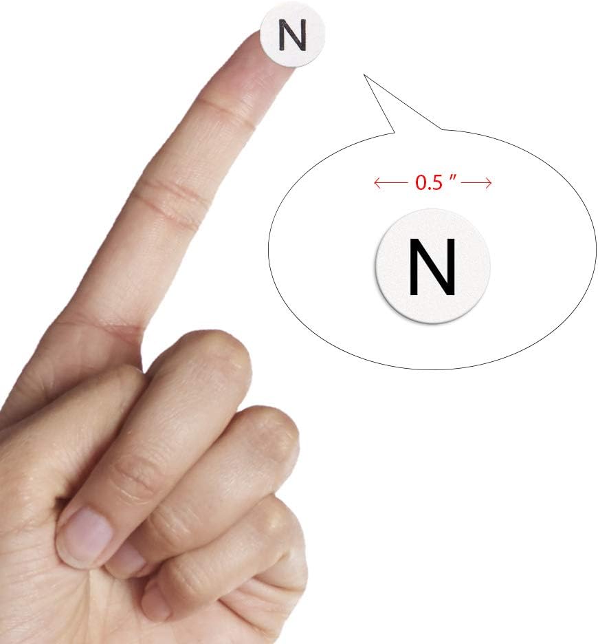 dealzEpic - Alphabet Stickers of The Letter N - Small Round Paper Self-Adhesive Peel and Stick Letter Labels - Set of 15 Sheets