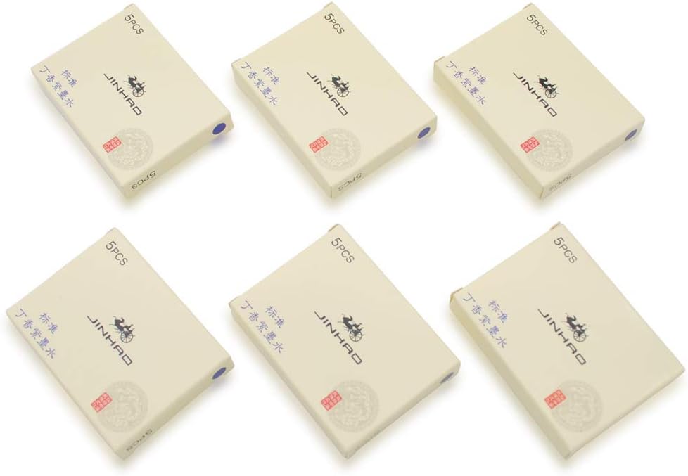 30pcs JINHAO Ink Cartridges Fountain Pen Refills for JINHAO and Baoer Pen Standard Size (Bluish Violet)