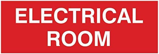 All Quality Basic Electrical Room Sign | Durable Construction | Building Safety -Red - Small (1 Pack)