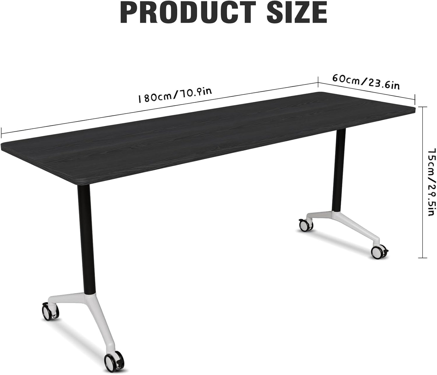 Conference Room Table with Flip-Top Design for Dynamic Meetings, Business Table Computer Desk with Heavy-Duty Frame,Foldable Seminar Meeting Tables for Home Office (2, F, 70.8IN)