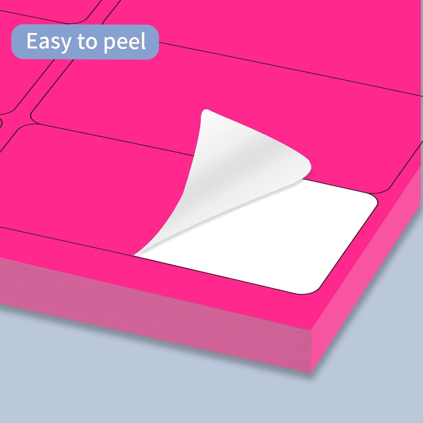 STARLIBOO Shipping Labels Stickers, 2"×4" Printable Fluorescent Mailing Labels for Laser/Inkjet Printing- Matte, Permanent Adhesive Sticker (Fluorescent Pink)