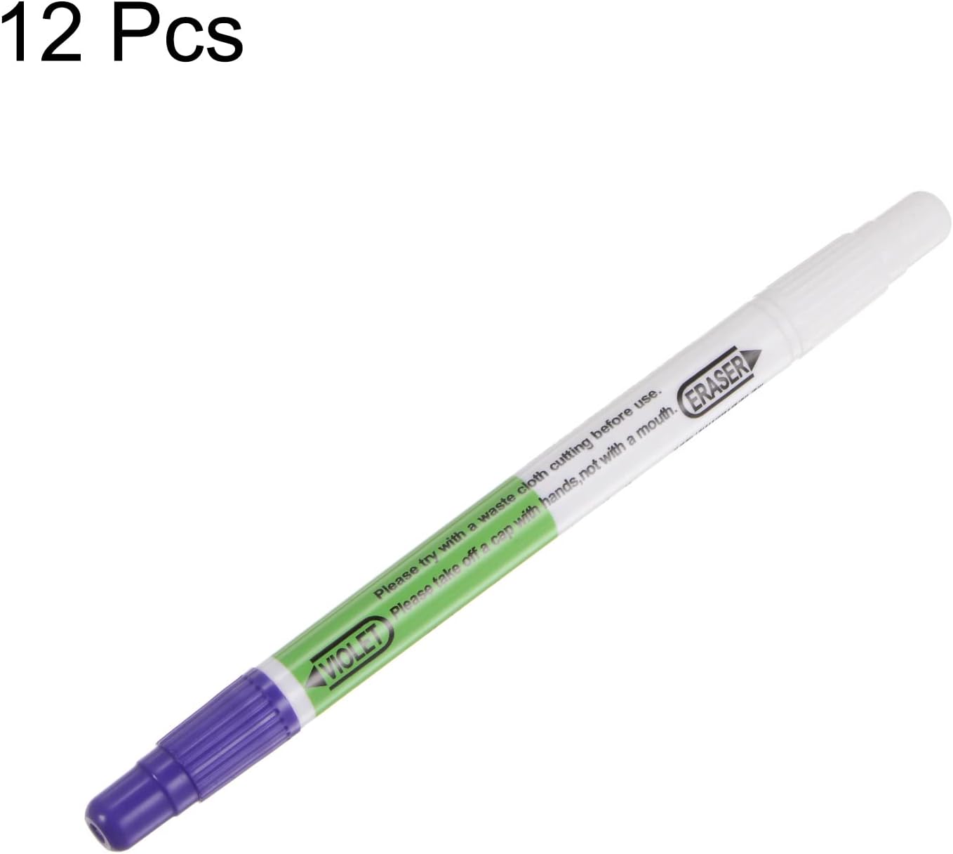 HARFINGTON 12pcs Disappearing Ink Fabric Marker Pen Double Ended Erasable Ink Fabric Sewing Marking Pens Water Soluble Ink Tailor's Pen Marking Tracing Tools for Quilting, Purple White